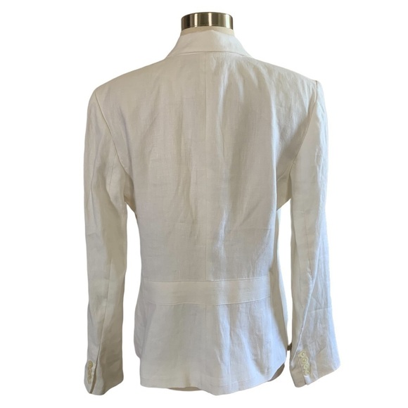 Lauren Ralph Lauren 100% Linen White Blazer New With Tags Size 14 - Picture 2 of 14